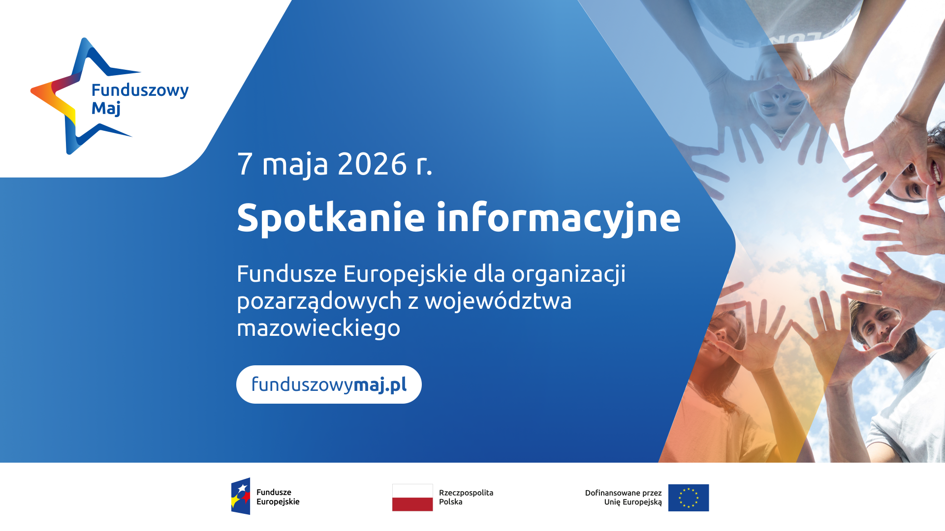 Sylwetki pięciu osób patrzących w dół, których ręce stykają się tworząc okrąg.1